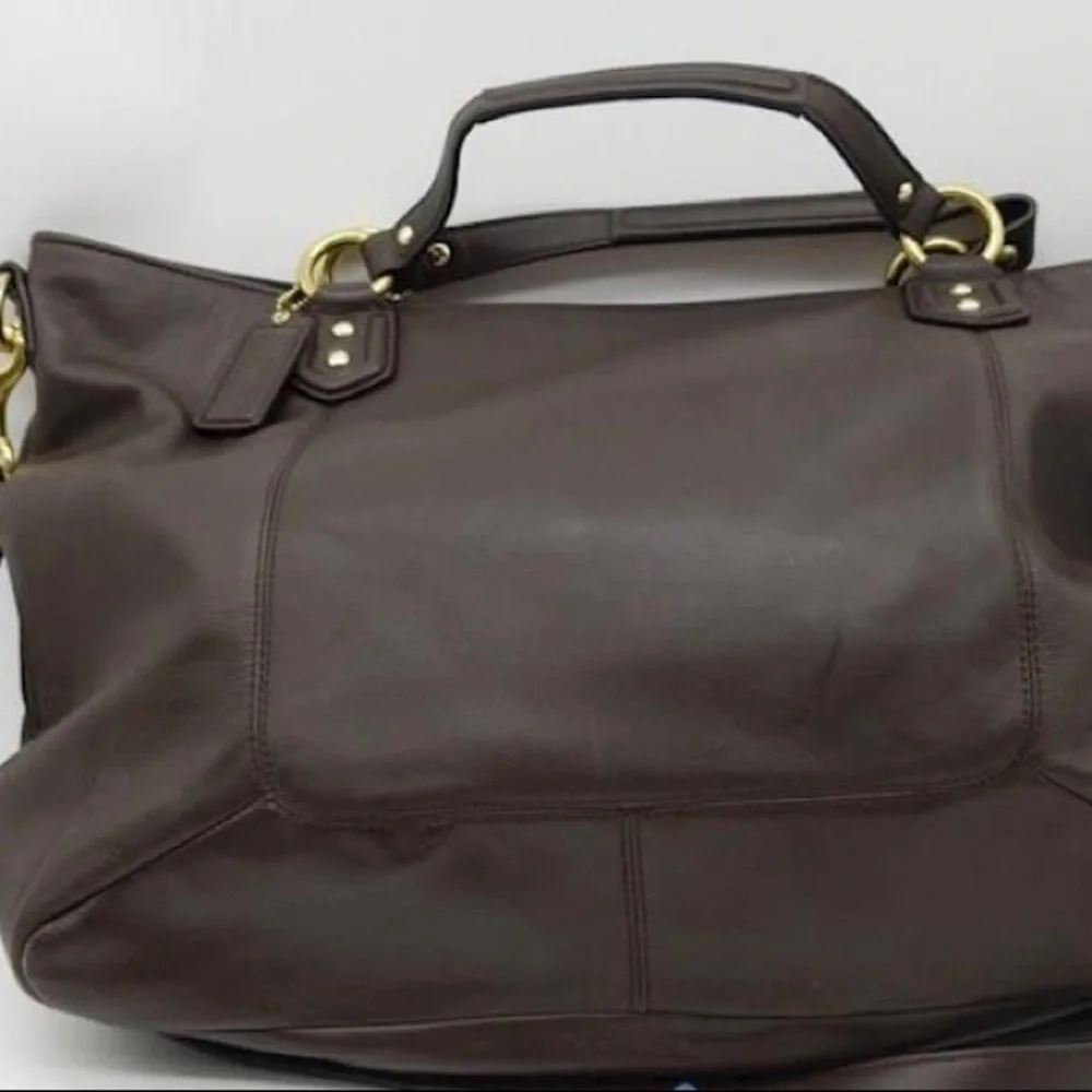 Coach Campbell Leather Izzy Satchel In Brass Mahogany - Picture 2 of 6